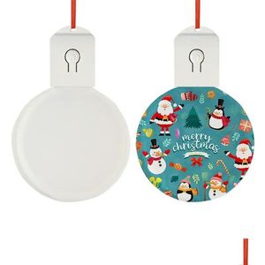 Sublimation Blanks Wholesale Sublimation Blank Christmas Ornament Bb 7 Colors Changing Printing Acrylic Xmas Led Office School Busines Dhu8P