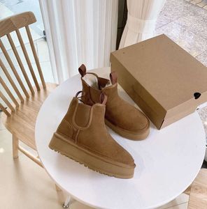 Mini Neumel Platform Chelsea Boot Designer Woman Winter Ankle Australia Snow Boots Thick Bottom Real Leather Warm WGG Fluffy Booties With gp