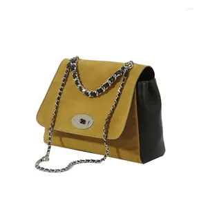 Kvällspåsar Frosted Cowhide Crossbody Women's Bag Messenger Portable High-End Chain Handbags Undermount Package