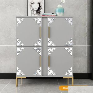 Wall Stickers 4Pcs Ps Board Mirror Decal Furniture Wardrobe Closet Border Diagonal Lace Diy Art Home Decoration 15X15Cm Drop Deliver Dhbe1