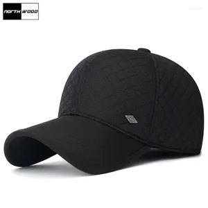 Ballkappen NORTHWOOD Herren Outdoor-Winter-Baseball mit Ohrenklappen für Männer plus samtwarme Knochen-Casquette-Trucker-Hüte