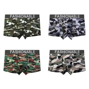 4 pieces new camo men's underwear Pure cotton trend fashion boys youth sports boxers Fashion comfortable boxers