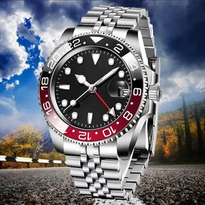 Hochwertige Herren-Rolxs-Uhr, automatisches Uhrwerk, GMT-Pepsi-Uhr, Designer-Uhrwerk, 40 mm, Saphirglas, komplett aus Edelstahl, wasserdichte Uhr Orologio