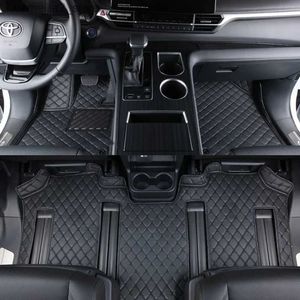 Tapetes de chão Tapetes de carro personalizados para Toyota Sienna 2021 2022 Carros de sete lugares Tapetes automotivos Acessórios de carpetes Estilo Interior Detalhes Peças Q231012