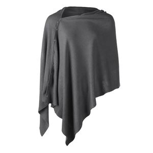 Sjalar kvinnors mångsidiga stickade halsduk ponchos tröja med knappar lätt vikt sommar höst sjal poncho cardigan capes dropp 231012