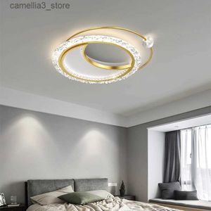 Luzes de teto LED moderno minimalista acrílico redondo casa moda atmosfera lustres de ouro nórdico criativo quarto luminária luz de teto q231012