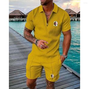 Fatos masculinos polo treino shorts conjuntos para homem roupas argélia bandeira gráfico t camisa roupas dos homens camisas de hombre