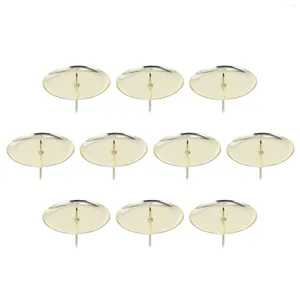 Candle Holders 10 Pcs Holder Gold Taper Candles Decorative Round Candlestick Small Home Iron