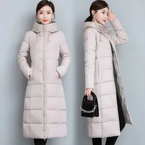 Women's Trench Coats Women Warm Thicken Cotton Coat 2023 Mid-Length Parkas Winter Plus Size Ladies Padded Jacket Hooded