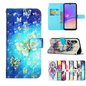 3D-Schmetterlings-Leder-Geldbörsenhüllen für Moto G Power 2023 G 5G G14 Stylus 22 4G E20 G31 G51 G71 G200 G22 Flower Skull Unicorn Dreamcatcher Flip Cover ID Card Slot Pouch