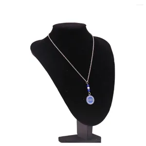 Pendant Necklaces Abadon Fashion Blue Enamel Greek Letters Zeta Phi Beta Charm College Society Jewelry