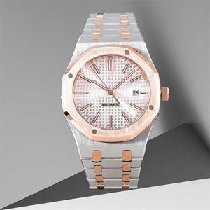 Relógio de luxo quartzo com logotipo aço inoxidável à prova d'água caixa original masculino feminino designer ouro inoxidável homem automático movimento rosa 904l aço alto yIB34 Royaloak