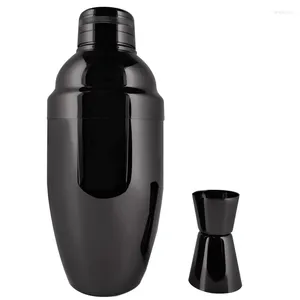 Prodotti per bar Shaker nero da 550 ml con misurino jigger da 15/30 ml Set da cocktail in vetro da 400 ml Kit di strumenti