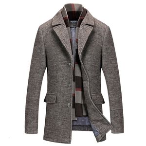 Men's Wool Blends Brand clothing Men Blend Coats Autumn Winter Solid Color High Quality Woolen Jacket Luxurious Clothing S4XL 231011
