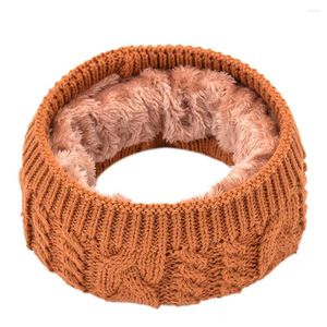 Scarves Winter Warm Collar For Women Men Fleece Ring Bandana Solid Knitted Shawl Warmer Thick Plush Soft Neck Scarf