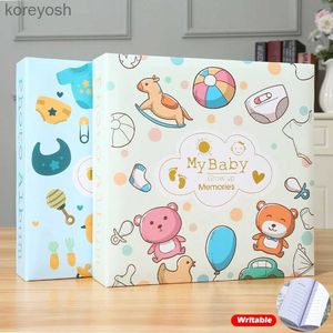 Albums Books 6-inch Photo Album Writable Collection of Children Growth Photos 200pcs High-capacity Hard Shell Paper Interleaf AlbumsL23101