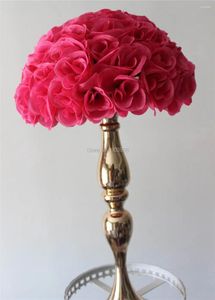 Fiori decorativi Palla da decorazione per matrimonio con bacio a sfera in plastica interna color prugna da 30 cm