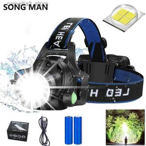 Head lamps High-End Head Torch Fishing Repair Emergency Waterproof Camp Light Rechargeable Headlamp Camp LED Light Head Flashlight Q231013