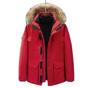 Men's Down & Parkas 2023 Goose Jacket and Women's Coat Mink Fur Collar Couple Winter Fashion Outdoor Thickened Warm Custom Designer Clothing Red6544