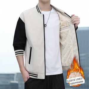 Men's Jackets TFETTERS Brand Coat Men Winter Fleece Warm Casual Patch Bomber Jacket for Korean Fashion Regular Fit 2023 231011