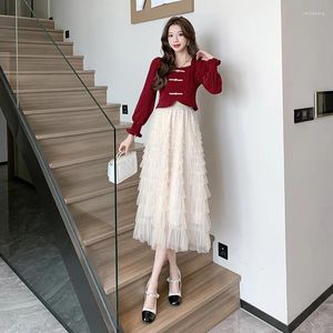 Casual Dresses Bride Wedding Toast Engagement Evening Adult Daily Style Court Dinner Set Autumn And Winter Dress