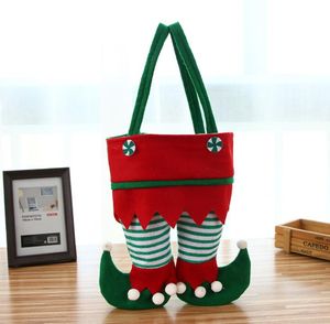 Julgåva Elf Candy Bags Wine Bag Socks Elf Cola Bag Jul Red Green Candy Present Bag Party Xtmas Strumps SN878