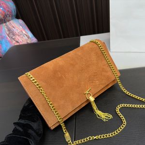 Designer mulheres kate 99 camurça borla bolsa de ombro frança paris marca de luxo y nubuck couro yssl crossbody bolsa senhora cruz corpo corrente cinta flap mensageiro sacos