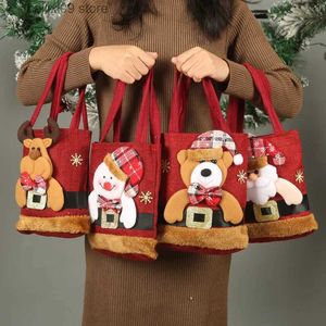 Christmas Decorations Santa Claus Snowman Deer Gift Bag Children's Gift Bag Candy Bag Christmas Handbag T231012