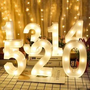 Party Decoration 09 Number LED Night Light Lamp Valentine's Day Present Birthday Anniversary Wedding Decoration Table DIY Event Party Supplies Deco 231012