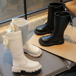 Botas na altura do joelho formas legais crianças sapatos crianças outono inverno moda alta superior estudante meninas tênis com arco 231012