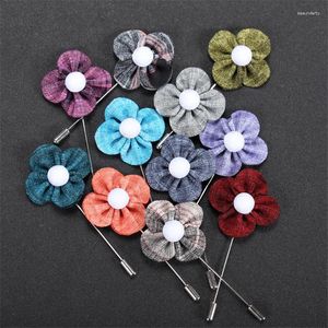 Broszki Boyute 5pcs Mix Colours Clover Flower Bról Hurtowe ręcznie robione męski garnitur