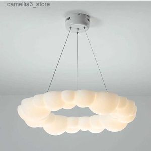 Ceiling Lights Nordic Style Livingroom Ins Hot Cloud Led Pendant Lamp Romantic White Bubbles Kitchen Bedroom Girl's Room Decor Haning Lighting Q231012