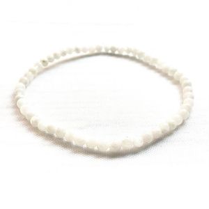 MG0107 Bracciale con pietra di luna arcobaleno di grado A intero Bracciale con mini pietra preziosa da 4 mm Bracciale da donna con perline energetiche Mala Yoga188h