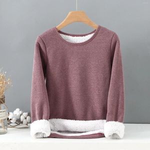 Women's Hoodies Fleece Hoodless Sweatshirt Solid Color Warm Long Sleeve Thickened Winter Dailywear Moletom Outfits