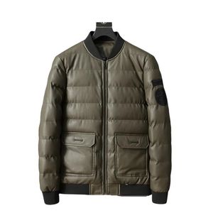 Parkas masculinas para baixo inverno botão chifre veado veludo casaco de couro comprimento médio grosso neve quente 231011