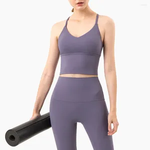 Yoga kıyafeti seksi küçük yular çıplak yelek renk su damlası güzellik fitness iç çamaşırı