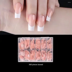 Unhas Falsas Falso Obong Forma Reutilizável Diy Nail Art Manicure Decoração Estilo Clássico Contraste Cor Pressione para Brilhante