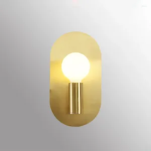 Lâmpada de parede Nordic cabeceira ouro luz luxo oval moderna sala de estar quarto corredor varanda luminárias LED