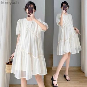 Maternity Dresses 7804# 2023 Summer New Arrival Korean Fashion Maternity Dress Sweet Lovely A Line Loose Clothes for Pregnant Women Pregnancy CuteL231012