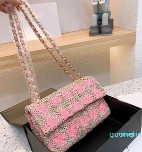 Woolen Designer designer Bag chain armpit handbags Women Chain Underarm Bag Grid Pattern Crossbody Bags Chain Lady Purse