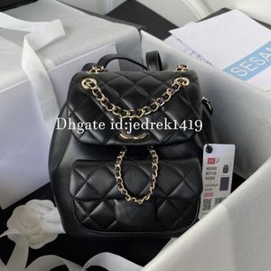 Mulher Moda Cadeia Mochila Canal Designer Bolsa De Luxo 10A Top Qualidade Caviar Couro Grande Capacidade Saco De Viagem Saco De Pele De Carneiro Macio Maquiagem Mochilas