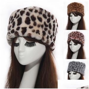 Berety berety kobiety kapelusze dama rosyjska gruba puszysta faux furt headbands zimowe narciarstwo żeńskie opaski jesienne akcesoria mody kapelusze, dhniu