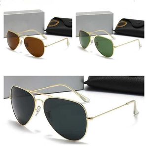 Solglasögon mode rund varumärkesdesign UV400 Eyewear Metal Gold Frame Sun Glasses Men Women Mirror Pol Cix Raies BANS SUNGLASSES 3026