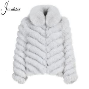 Pelliccia sintetica da donna Jxwatcher Vero cappotto Fodera in seta Giacca reversibile da indossare Donna Inverno Caldo Personalizzato Lusso Liscio HighGrade Lady 231012