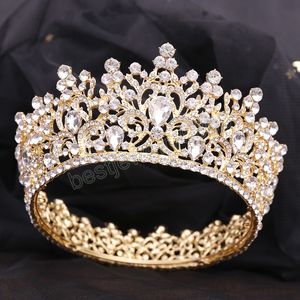 Big Crystal Queen Tiaras och Crowns Bridal Diadem For Women Headpiece Hair Ornaments Wedding Head Jewelry