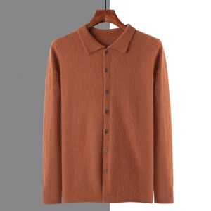 Erkek Sweaters Mvlyflrt 2023 Sonbahar Kış Giysileri HARDIGAN 100 Mink Kaşmir Örme Süveter Jumper Polo Gömlek Kot BR112 231011