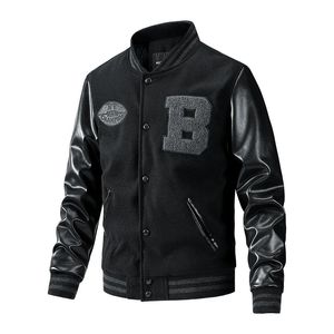 Giubbotti da uomo Arrivo Giacca da baseball da uomo Giubbotti bomber Autunno Inverno Abbigliamento Manica in pelle Cappotti di cotone sottile Taglia M-3XL 231012