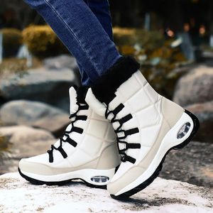 ブーツ冬の女性ブーツ高品質の暖かい雪のブーツレースアップ快適な足首ブーツ屋外の防水ハイキングブーツサイズ36-42 231011