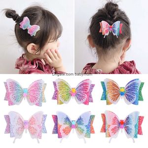 3.5inch Sequin bow Crab Hair Clips Bezel Candy Hairpins2022 Scrunchie韓国のヘアアクセサリー