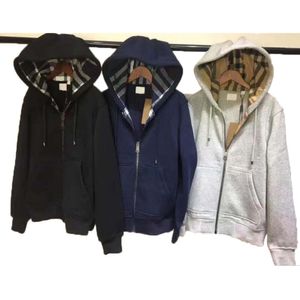 フーディー格子縞のレトロトレンドデザイナーメンズセータージャケットとジップメンズスリムフィットスウェットシャツトップパーカー